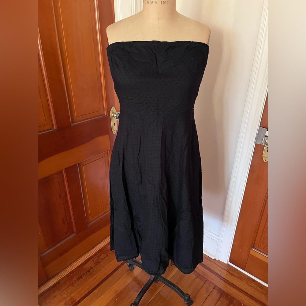 J Crew Navy Strapless Dress Size 14